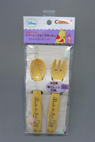 日本直邮 日本Combi康贝叉勺餐具两件套 Pooh维尼熊餐具【现货】
