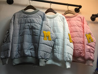 【KEEMDANI】韩国东大门新款 加厚保暖夹棉宽松贴布可爱卫衣