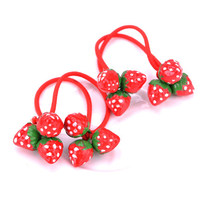 韩国儿童小草莓可爱草莓红色发绳发圈头绳发饰头饰小女孩扎发皮筋