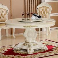 美凯丽家具 欧式餐桌 实木餐桌 大理石餐桌 餐台白色圆餐桌椅特价