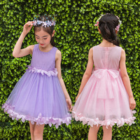 六一儿童节表演服装女粉红色跳舞裙白色公主纱裙夏季小学生蓬蓬裙