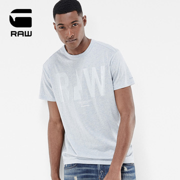 G－STAR RAW  罗纹领口T恤男复古风图案T恤