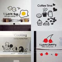 新款创意卡通客厅厨房橱柜瓷砖贴墙贴纸动物猫狗鼠可爱鸡蛋冰箱贴
