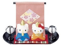 日本制和风日式家居摆件办公桌摆件汽车摆件包邮hello kitty情侣
