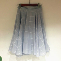 TiTi家2015年夏季新款韩版流行淑女菱形格子风尚半裙