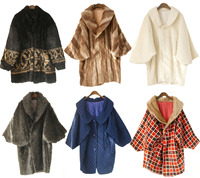 日本制vintage古着复古和服宽松蝙蝠袖毛毛皮草风大衣外套孤品