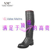 VME/女鞋正品2016舞魅纯色圆头粗跟中跟中高筒女靴VS5D5718
