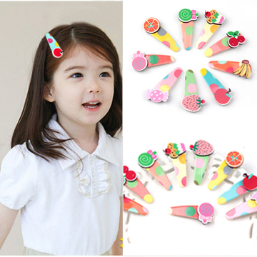 儿童发夹头饰韩国心形BB夹亚克力对夹百搭发饰水果边夹发卡刘海夹