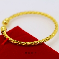 韩版纯铜越南沙金开口手镯女18K金色马鞭时尚可调节结婚礼物包邮