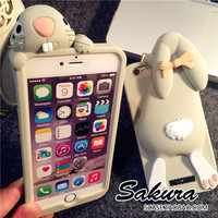 限量版龅牙兔 iphone6 plus手机壳 苹果5s软硅胶4s防摔保护套可爱