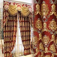 曼凯维奇 欧式复古雪尼尔绒布高档加厚客厅定制遮光窗帘成品布料