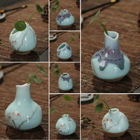 粗陶花道迷你陶瓷台面花瓶手工创意摆件个性小号花器水培花插特价