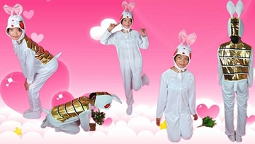 小白兔动物服装 绝不上当小荷风采舞蹈服儿童卡通造型亲子演出服