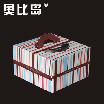 奥比岛清仓特价6 8 10寸方形烘焙西点打包包装盒 生日手提蛋糕盒