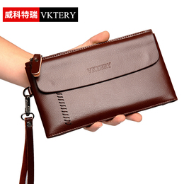 威科特瑞vktery特价时尚经典新款钱包中长真皮多功能卡位手夹欧美