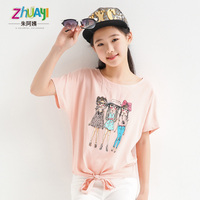童装女童夏装2015新品短袖t恤时尚韩版女大童夏季薄款上衣休恤潮