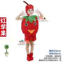 彩贝儿水果蔬菜服装红苹果儿童表演服亲子节日装扮新款舞蹈演出服