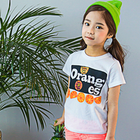 特!天使在倪家韩国童装正品代购 2017夏款 AS男女童中大童橙子T恤