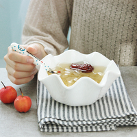 创意陶瓷水果沙拉碗  纯白雪糕冰淇淋碗点心碗甜品碗小吃家用餐具