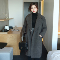 2015秋冬季女装大码韩版中长款加厚毛呢外套女羊绒呢子大衣风衣