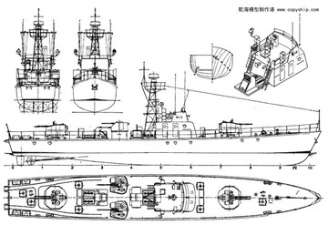 1/35中国62护卫艇玻璃钢船壳 仿真遥控船模船壳 三江模型DIY模型