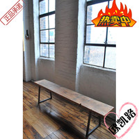 实木家具原木复古铁艺餐椅简约现代长凳子坐凳新品椅子现代