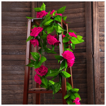 仿真玫瑰花藤条壁挂假花藤暖气管缠绕室内客厅装饰吊顶塑料花藤蔓