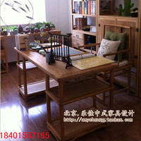 乐佳现代新中式免漆家具老榆木家具明式写字桌画案案台书桌直销