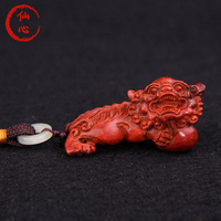 仙心阁 精雕印度小叶紫檀手把件 狮子抱绣球挂件 红木雕刻工艺品