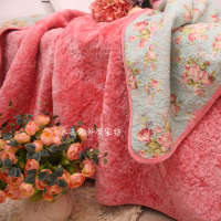 新款床上用品四季多用毛绒纯棉绗缝床盖春秋空调被加厚毛毯床单