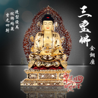 台湾进口 纯铜鎏金药师佛摆件 佛像铜像摆件 家居佛教用品摆设