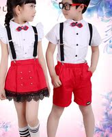 2015夏季新款儿童套装中小学生校服幼儿园园服演出服表演服合唱服