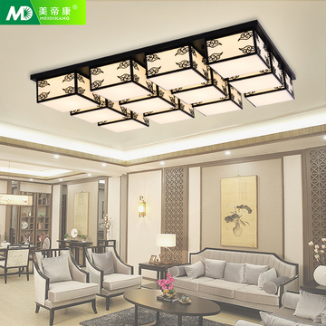现代新中式吸顶灯led客厅灯主卧室灯具简约饭厅餐厅灯饰长方形