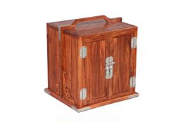 荣麟京瓷床头柜刺猬紫檀实木床头柜 提手床头柜 对开门小柜新中式