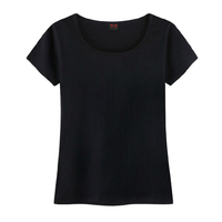 Tshinelife/特尚莱菲2015夏季新款女装短袖t恤圆领纯棉体恤衫纯色
