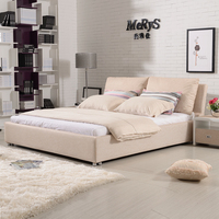 布艺床可拆洗绒布床 小户型布床1.8米储物婚床现代简约双人床软床