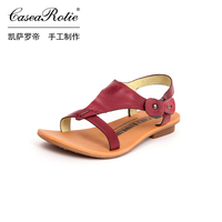 Casea Rotie凯萨罗帝手工真皮时尚休闲简约矮粗跟女凉鞋LY1523-8