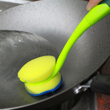 文心 锅刷 厨房长柄白洁布清洁刷 碗碟海绵刷 餐具清洁
