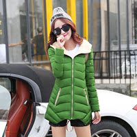 年轻女士2015冬季新款羽绒棉棉衣棉服外套保暖加厚修身韩版中长款
