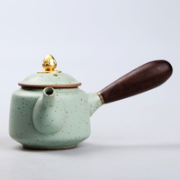 弘博臻品陶瓷素陶 创意侧把小茶壶过滤 日式简约功夫茶具茶壶