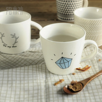 日式马克杯陶瓷杯子简约办公室创意咖啡杯情侣水杯茶杯早餐牛奶杯