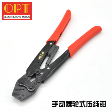 台湾OPT手动棘轮式端子压线钳 线鼻子压接钳KH-8 KH-6 进口工具