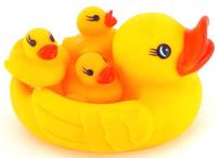 婴儿戏水玩具 游泳鸭子 婴儿玩具 宝宝戏水鸭子发声小鸭子 1家4口
