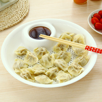 创意塑料饺子盘 带醋碟水饺盘子 厨房双层沥水多用水果盘