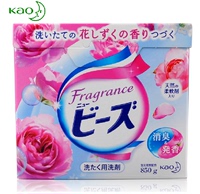 日本进口花王玫瑰公主花香柔软洗衣粉 含柔顺剂无荧光剂护色 850g