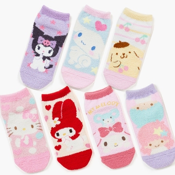 日本正品Melody美乐蒂Kitty双子星毛绒袜子珊瑚绒地板保暖短袜