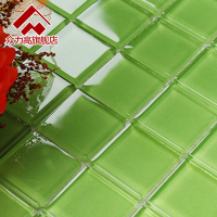 绿色马赛克 纯色水晶玻璃 卫生间浴室背景墙 阳台鱼池瓷砖 简约