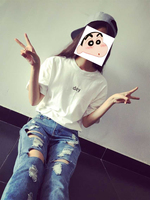 2015韩国新款夏装 day-night太阳月亮宽松大码闺蜜装短袖圆领T恤