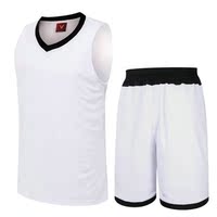 正品情侣款光板篮球服套装男女款蓝球衣 组队比赛服DIR定制 白色