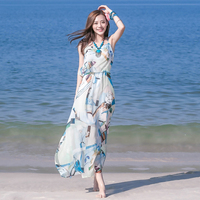 夏季女装波西米亚长裙吊带露背连衣裙蜜月装沙滩裙海边度假旅游裙